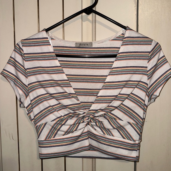 NWOT Striped Crop Top - Picture 1 of 2